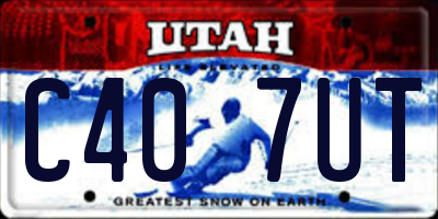 UT license plate C407UT