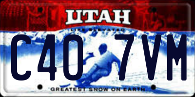 UT license plate C407VM
