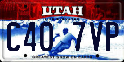 UT license plate C407VP