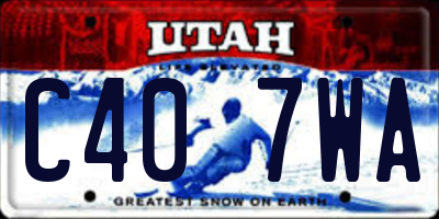 UT license plate C407WA