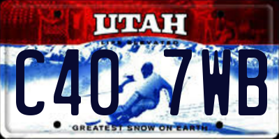 UT license plate C407WB