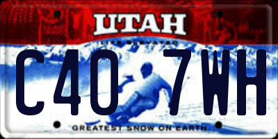 UT license plate C407WH