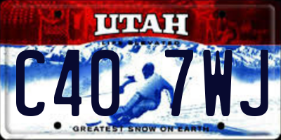 UT license plate C407WJ