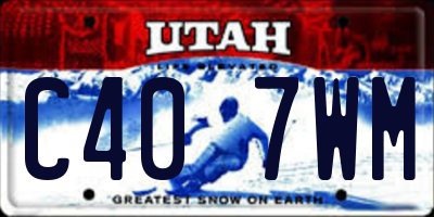 UT license plate C407WM