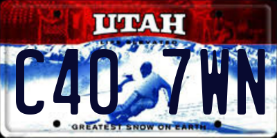 UT license plate C407WN