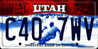 UT license plate C407WV