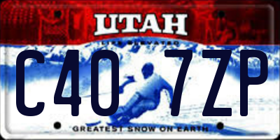 UT license plate C407ZP