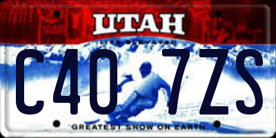 UT license plate C407ZS