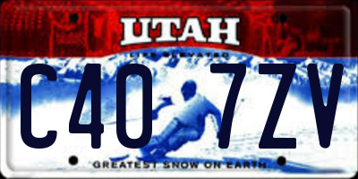 UT license plate C407ZV