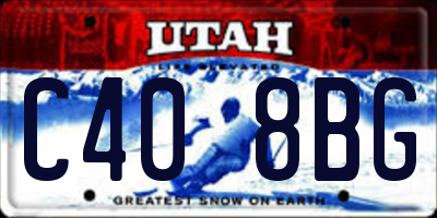 UT license plate C408BG