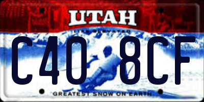UT license plate C408CF