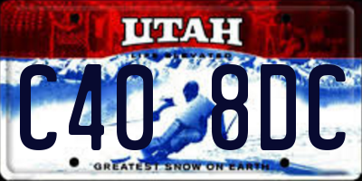 UT license plate C408DC