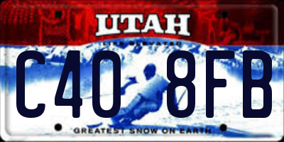 UT license plate C408FB