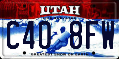 UT license plate C408FW