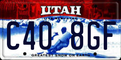 UT license plate C408GF