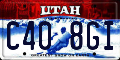 UT license plate C408GI