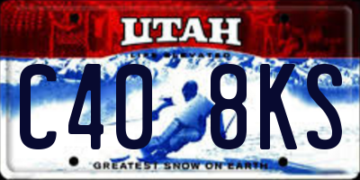 UT license plate C408KS