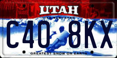 UT license plate C408KX