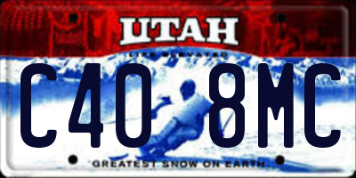 UT license plate C408MC