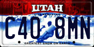 UT license plate C408MN