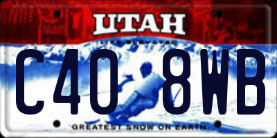 UT license plate C408WB