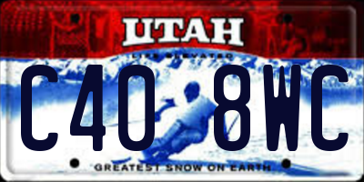 UT license plate C408WC