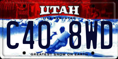 UT license plate C408WD