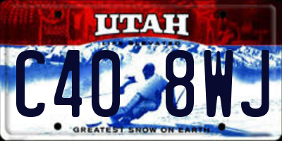 UT license plate C408WJ