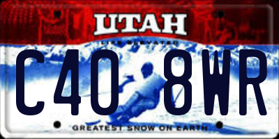 UT license plate C408WR