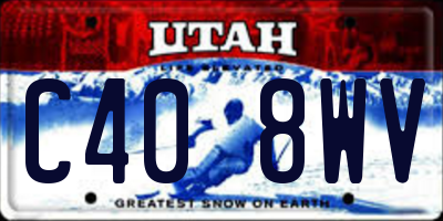 UT license plate C408WV