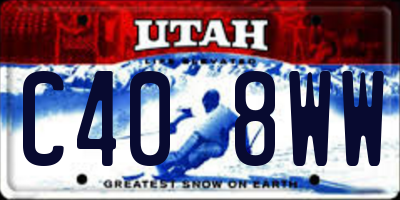 UT license plate C408WW