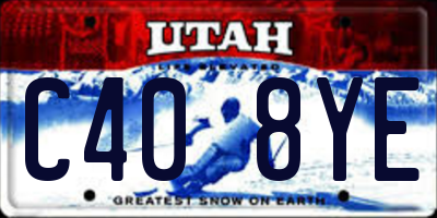 UT license plate C408YE