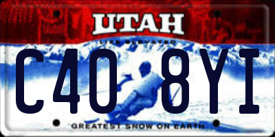 UT license plate C408YI
