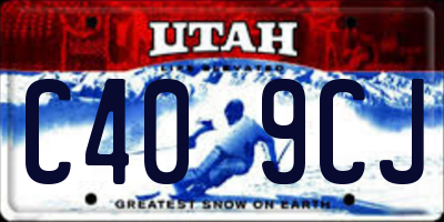 UT license plate C409CJ