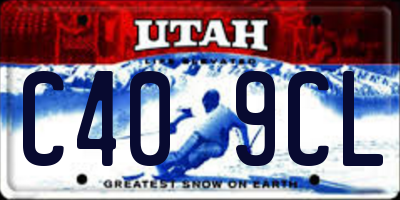 UT license plate C409CL