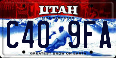 UT license plate C409FA