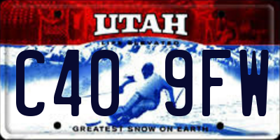 UT license plate C409FW
