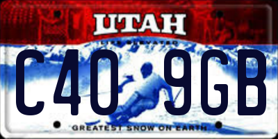 UT license plate C409GB