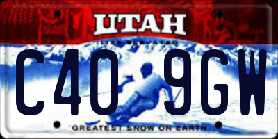 UT license plate C409GW