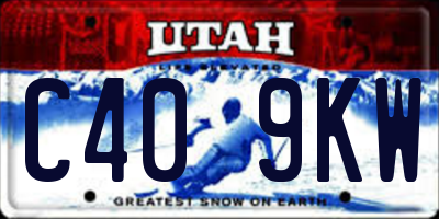 UT license plate C409KW