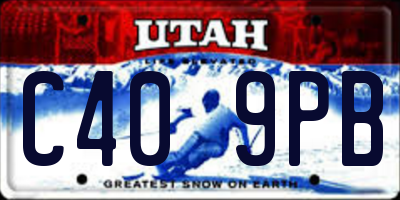 UT license plate C409PB
