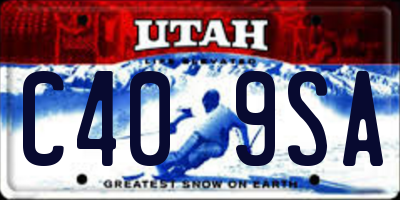 UT license plate C409SA