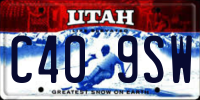 UT license plate C409SW