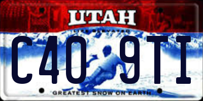 UT license plate C409TI