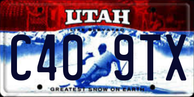 UT license plate C409TX