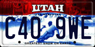 UT license plate C409WE
