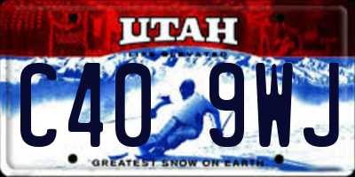 UT license plate C409WJ