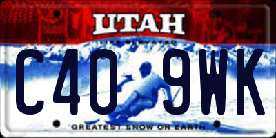 UT license plate C409WK
