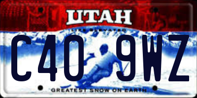 UT license plate C409WZ