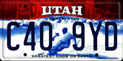 UT license plate C409YD